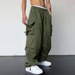 Nylon Quick-drying Overalls Men's Pants High Waist Wide Leg Leisure Drawstring