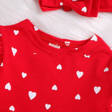 Girls Fashion Hot Red Peach Heart Dress