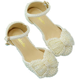 Children's Princess Shoes Off-white Pearl Bow