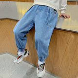 Boys' Big Pocket Jeans Big Children's Autumn Casual Pants Children's Spring And Autumn Trousers