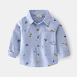 Boys Long Sleeve Lapel Shirt Cartoon Print Casual Shirt Kids Cool Long Sleeve Shirt