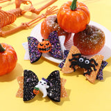 Cartoon Cute Sweet Bow Printed Grosgrain Ghost Pumpkin Spider Hairpin