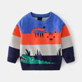 Abstract Cartoon Jacquard Double Layer Sweater For Boys - Almoni Express