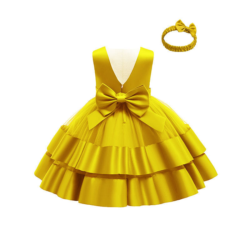 Girls' Puffy One-year-old Full Moon Birthday Dress