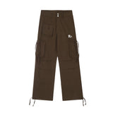 Multi-pocket Straight Cargo Pants Men's Loose