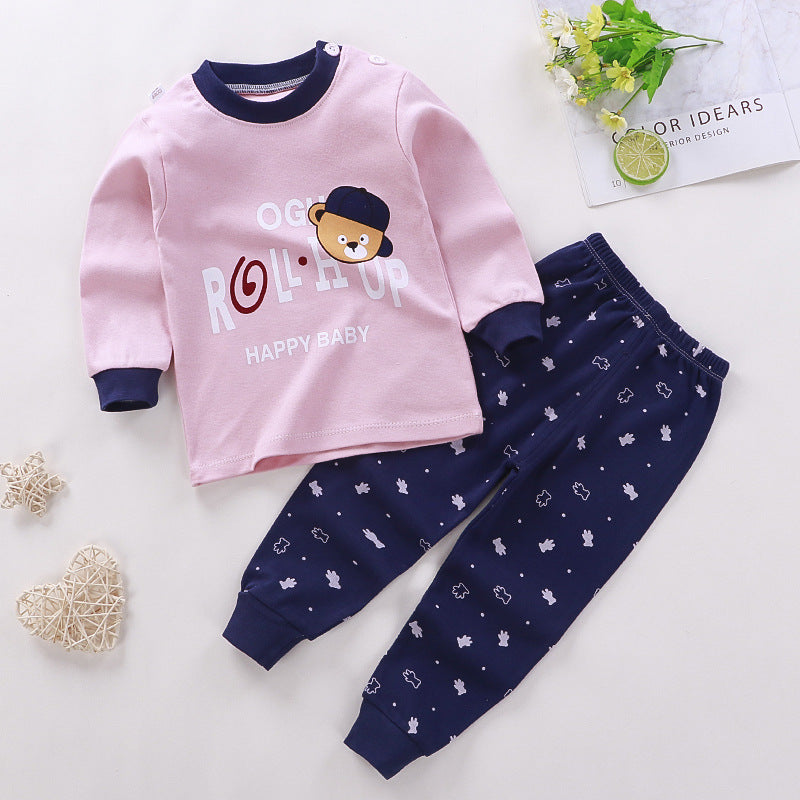 Boys And Girls Children's Underwear Suit Cotton Children Autumn And Winter Pajamas