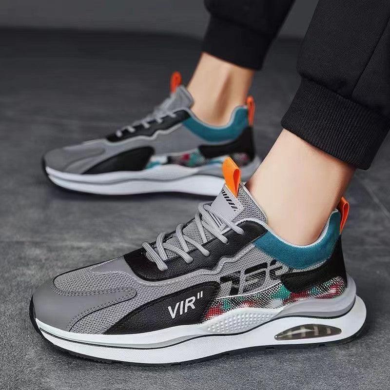 Air Cushion Mesh Sneakers Personalized Fashion Lace Up Sports Shoes Men Casual Versatile Breathable Walking Running Shoes - AL MONI EXPRESS