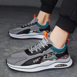 Air Cushion Mesh Sneakers Personalized Fashion Lace Up Sports Shoes Men Casual Versatile Breathable Walking Running Shoes - AL MONI EXPRESS