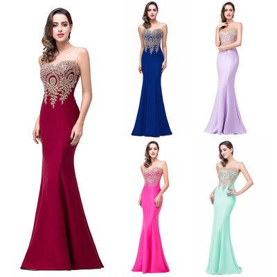 Amazon Europe dress sexy back hollow applique package hip dress fishtail skirt female perspective - Almoni Express