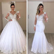 Applique Long Sleeve Wedding Dress Wedding Dress Bridal Gown - Almoni Express