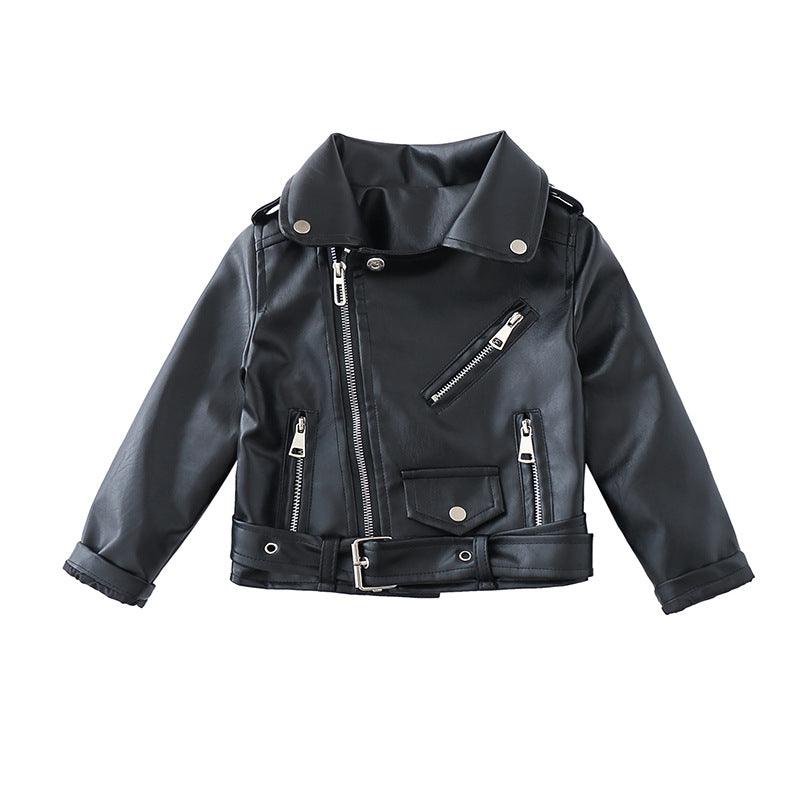 Autumn And Winter Kids' Western Style Leather Jacket - Almoni Express