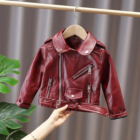 Autumn And Winter Kids' Western Style Leather Jacket - Almoni Express