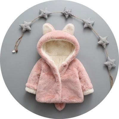 autumn and winter new children's wear plus velvet thickening children's jacket small rabbit hair Korean version of the sweater one generation - Almoni Express