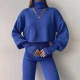 Autumn And Winter New European And American Turtleneck Loose Long Sleeve Top Female Casual Fashion Set - AL MONI EXPRESS