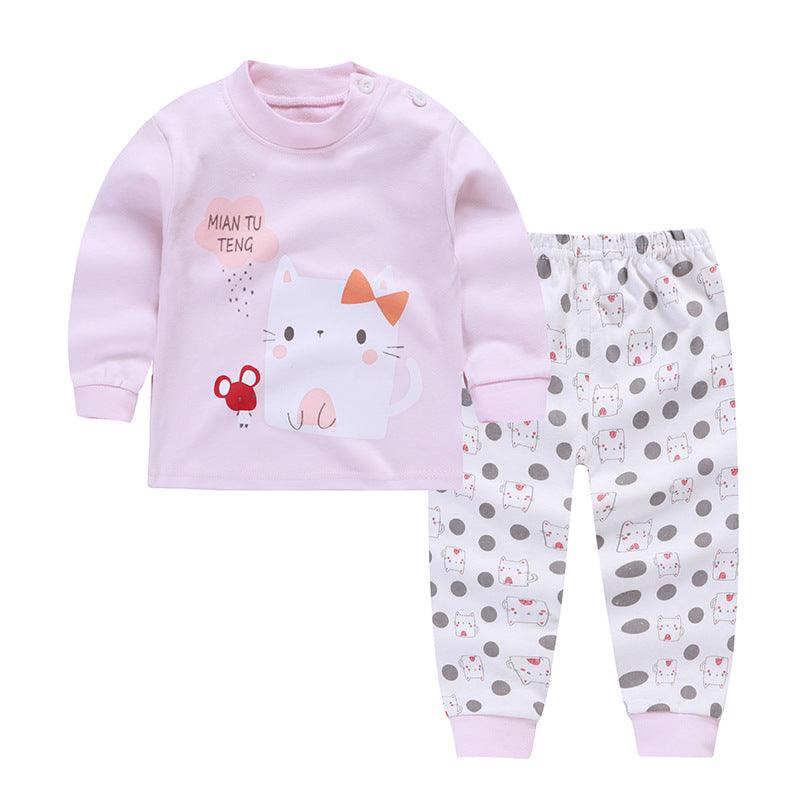 Autumn And Winter Pajamas, Baby Autumn Clothes, Long Trousers, Girls' Home Clothes, Long Sleeves - Almoni Express