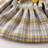 Autumn and winter plus velvet plaid thickened baby girl dress - Almoni Express