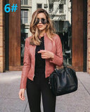 Autumn And Winter Women's Fashion Leather Pu Suit Jacket - Almoni Express