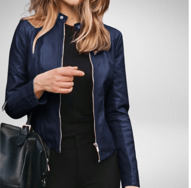 Autumn And Winter Women's Fashion Leather Pu Suit Jacket - Almoni Express