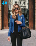 Autumn And Winter Women's Fashion Leather Pu Suit Jacket - Almoni Express