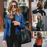 Autumn And Winter Women's Fashion Leather Pu Suit Jacket - Almoni Express