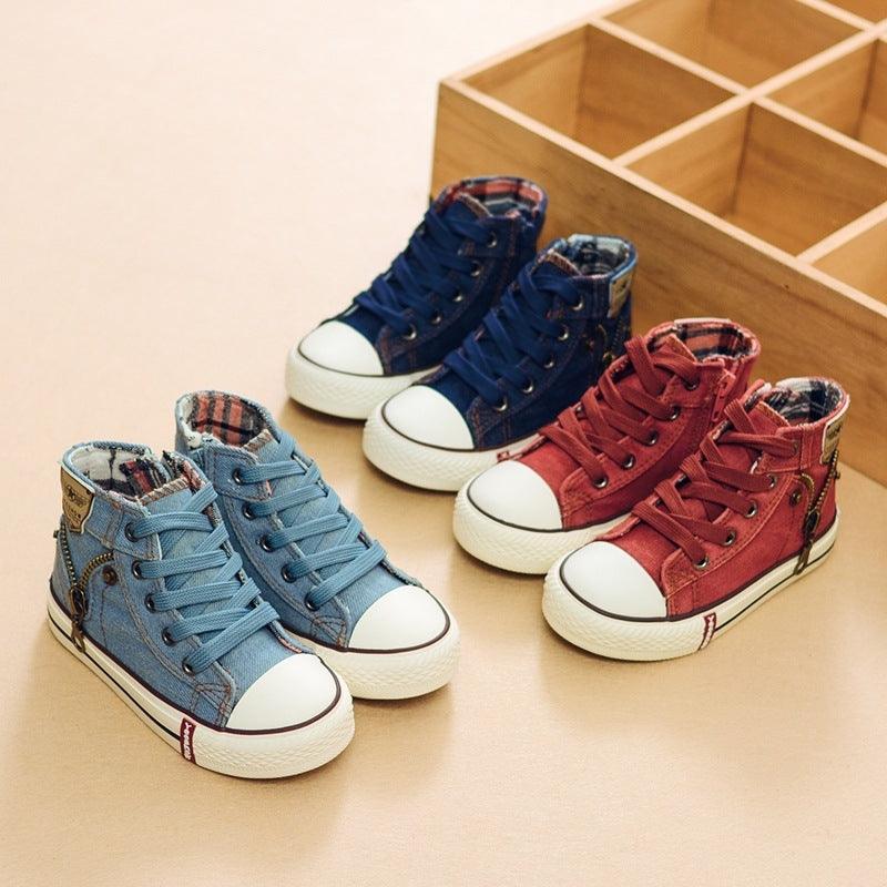 Autumn Expert Skill Children Casual Shoes Boys Girls Sport Shoes Breathable Denim Sneakers Kids Canvas Shoes Baby Boots - Almoni Express