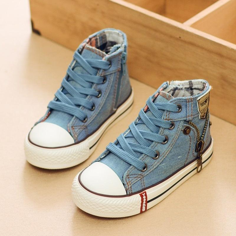 Autumn Expert Skill Children Casual Shoes Boys Girls Sport Shoes Breathable Denim Sneakers Kids Canvas Shoes Baby Boots - Almoni Express