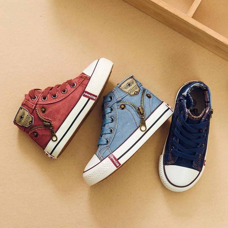 Autumn Expert Skill Children Casual Shoes Boys Girls Sport Shoes Breathable Denim Sneakers Kids Canvas Shoes Baby Boots - Almoni Express