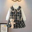 Autumn Girl's Suit Korean Dress Baby Vest Western Style Two-piece Suit - Almoni Express