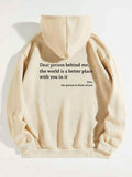 Dear Person Behind Me,the World Is A Better Place,with You In It,love,the Person In Front Of You,Women's Plush Letter Printed Kangaroo Pocket Drawstring Printed Hoodie Unisex Trendy Hoodies - AL MONI EXPRESS