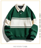 Loose Color Matching Lapel Sweater Male