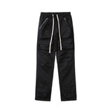 Men Cargo Pants Drawstring Ankle Pockets