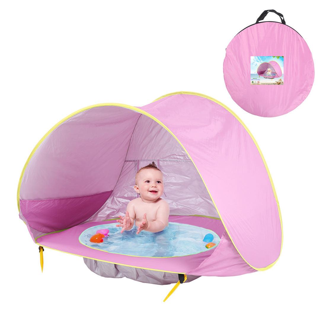 Baby Beach Tent Kids Outdoor Camping Easy Fold Up Waterproof Up Sun Awning Tent UV-protecting - Almoni Express