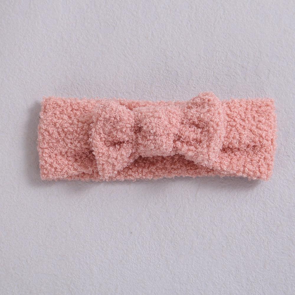 Baby Bow Nylon Elastic Fleece Headband - Almoni Express