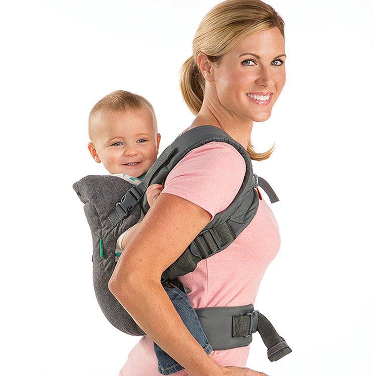 Baby Carrier 4-in-1 Double-shoulder Baby Carrier Carrier Carrying Bag, Suitable for Four Seasons, Saliva Towel - Almoni Express