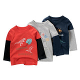 Baby clothes children's long-sleeved T-shirt boys bottoming shirt - Almoni Express