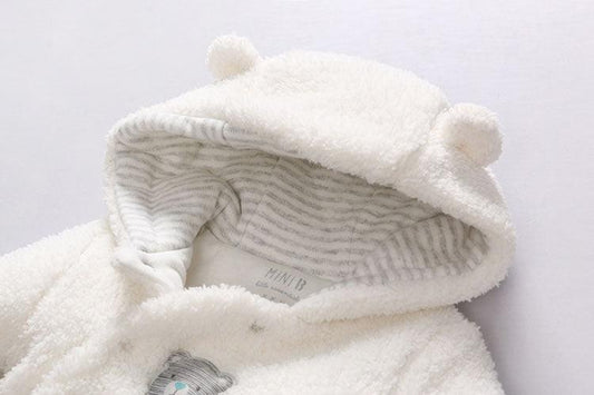 Baby clothes lamb winter cotton padded clothes baby newborn baby skin thickening climb Siamese clothes cotton - Almoni Express