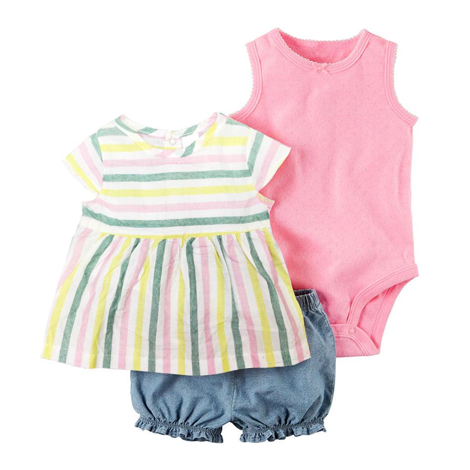 Baby Clothes Summer Sleeveless Bag Fart Clothes Girl Baby Romper Romper - Almoni Express