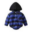 Baby Clothing Christmas Baby Plaid Button Hooded Jumpsuit - Almoni Express