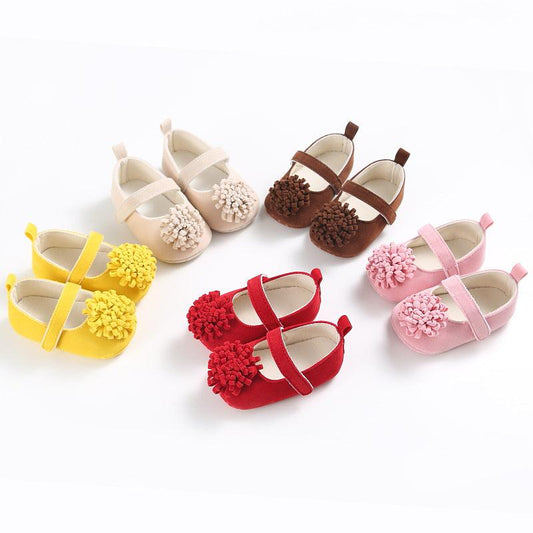 Baby colored flower toddler shoes, baby shoes soft soled shoes - Almoni Express