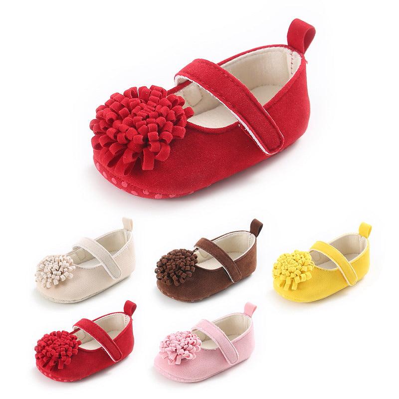 Baby colored flower toddler shoes, baby shoes soft soled shoes - Almoni Express