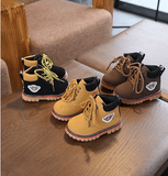 Baby cotton shoes autumn and winter new female treasure 1-3 years old 2 warm plus velvet children Martin boots boys winter shoes tide - Almoni Express