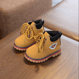 Baby cotton shoes autumn and winter new female treasure 1-3 years old 2 warm plus velvet children Martin boots boys winter shoes tide - Almoni Express