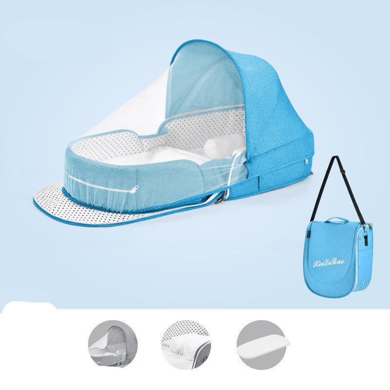 Baby Crib Multifunctional Folding Newborn Nest Toddler Bed Portable Sun Protection Mosquito Net Infant Camping Bed Travel Cot - Almoni Express