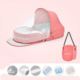 Baby Crib Multifunctional Folding Newborn Nest Toddler Bed Portable Sun Protection Mosquito Net Infant Camping Bed Travel Cot - Almoni Express