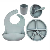 Baby Cutlery Set Silicone Bib Silicone Cup Spoon - Almoni Express