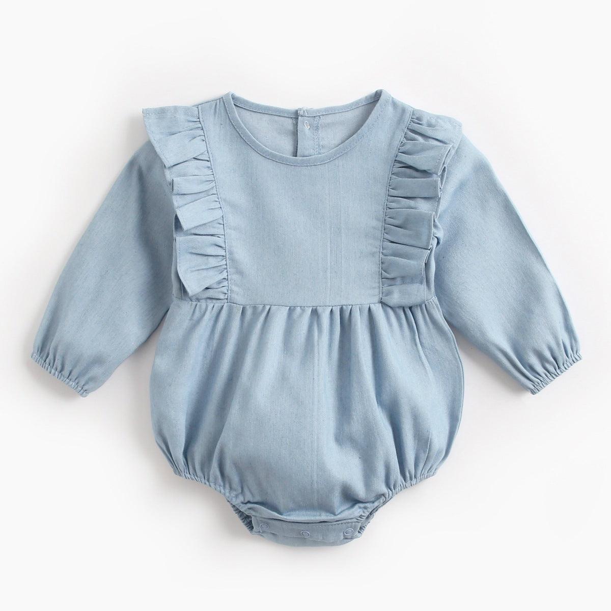 Baby Denim Clothes Bodysuit Wrap Fart Romper - Almoni Express