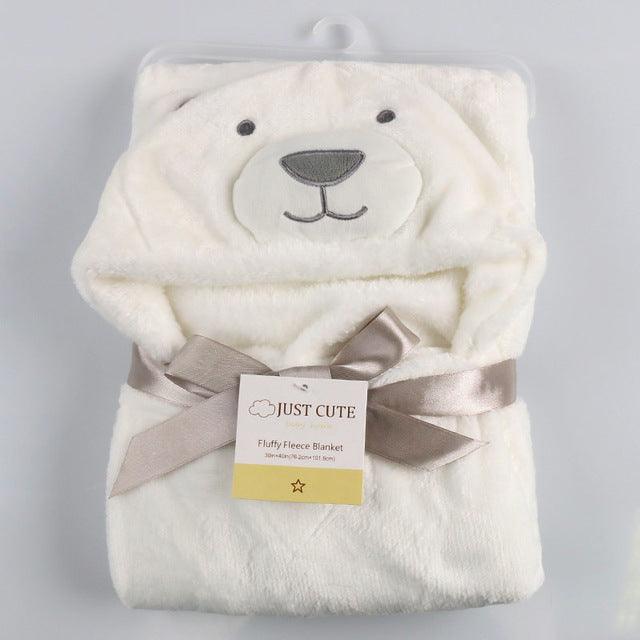 Baby fleece bath towel hooded towels bathrobe - Almoni Express