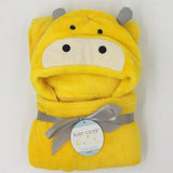 Baby fleece bath towel hooded towels bathrobe - Almoni Express