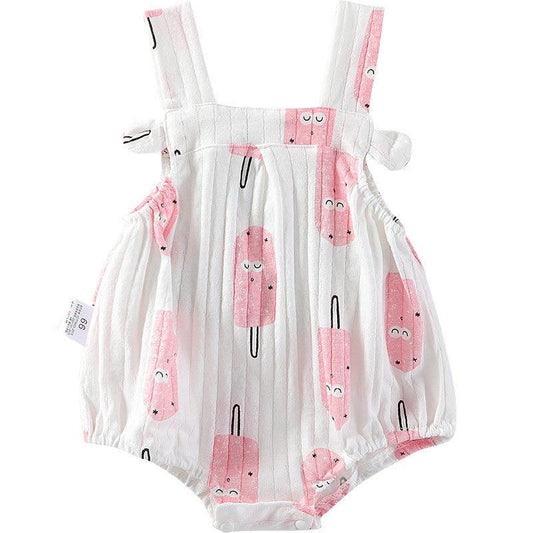 Baby Girl One-piece Dress Newborn Baby Triangle Romper - Almoni Express