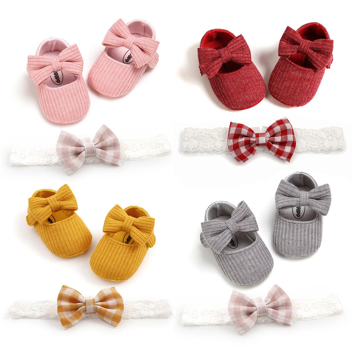 Baby Girl Shoes Newborn Infant First Walker Cotton Sofe Sole Princess Toddler Baby Crib Shoes - Almoni Express